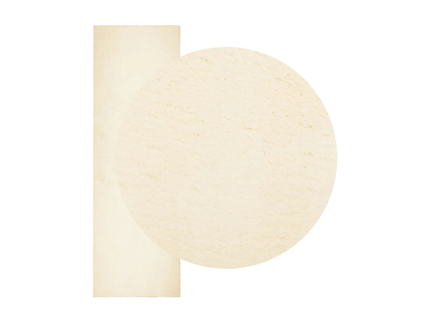 Tapis HUARTE à poils courts doux et lavable crème 80x250