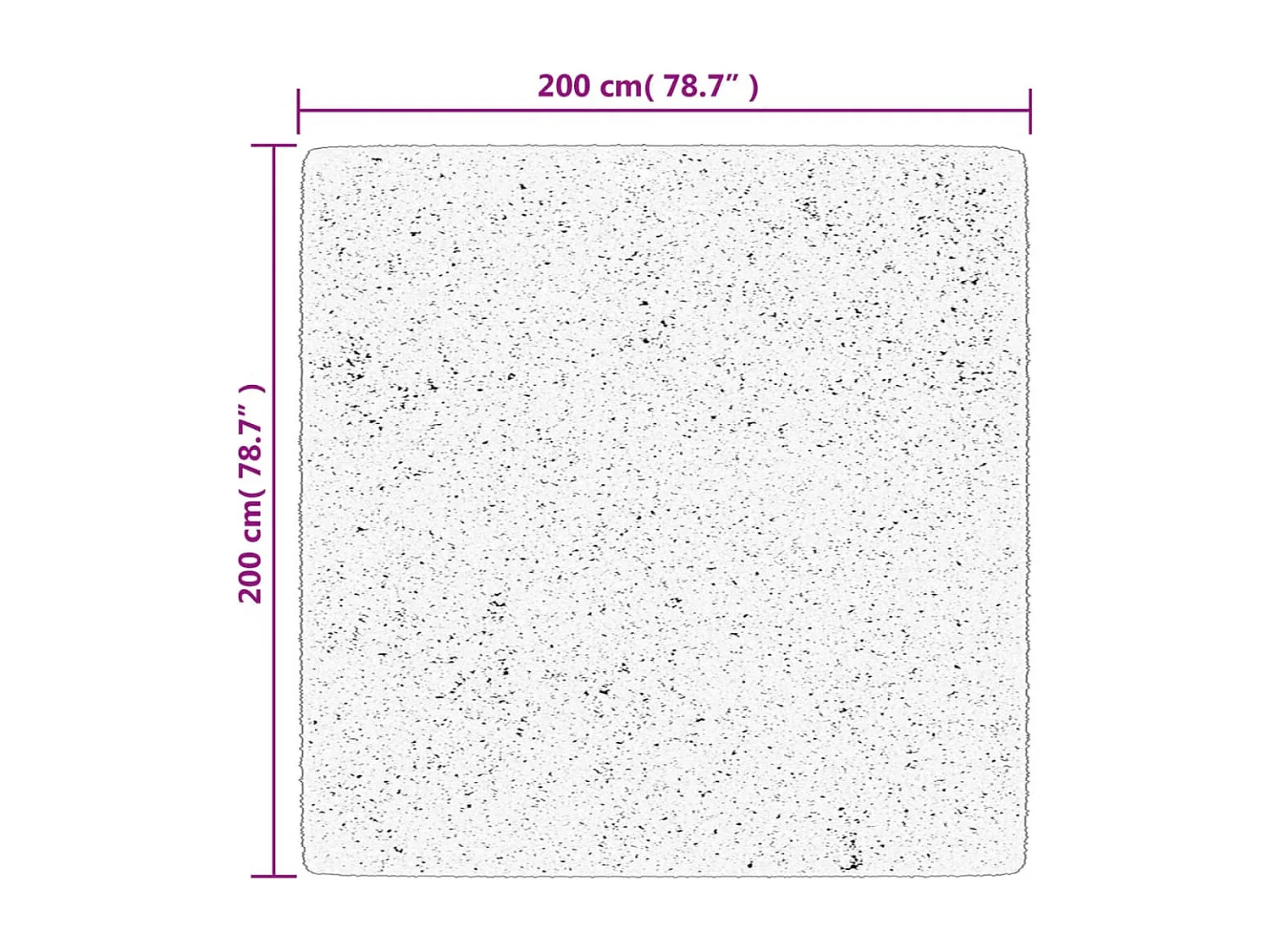 Tapis shaggy à poils longs moderne crème et noir 200x200