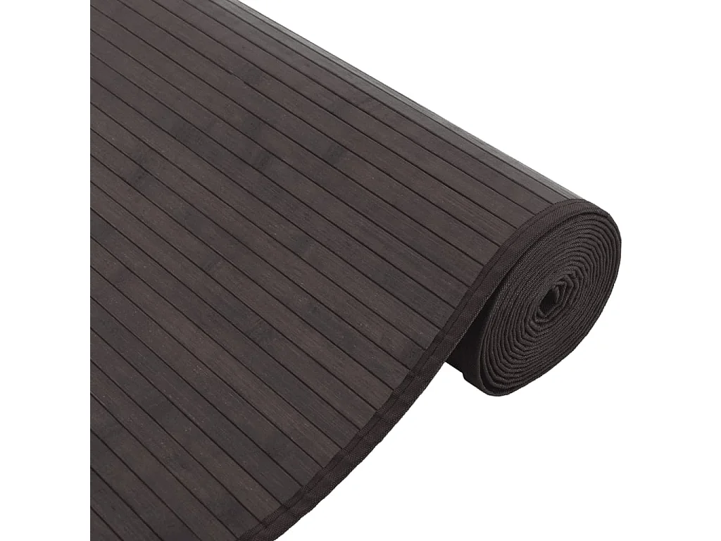 Tapis rectangulaire marron foncé 80x300 bambou
