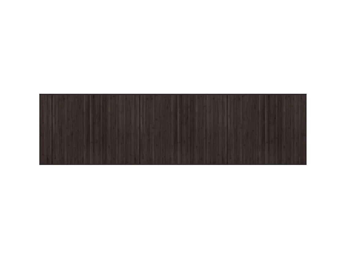 Tapis rectangulaire marron foncé 80x300 bambou