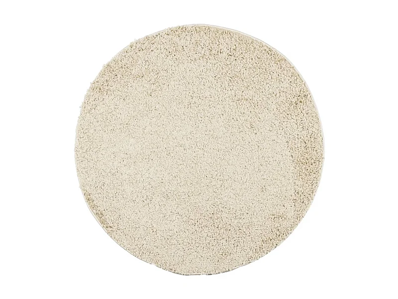 Tapis shaggy à poils longs moderne doré Ø 100cm
