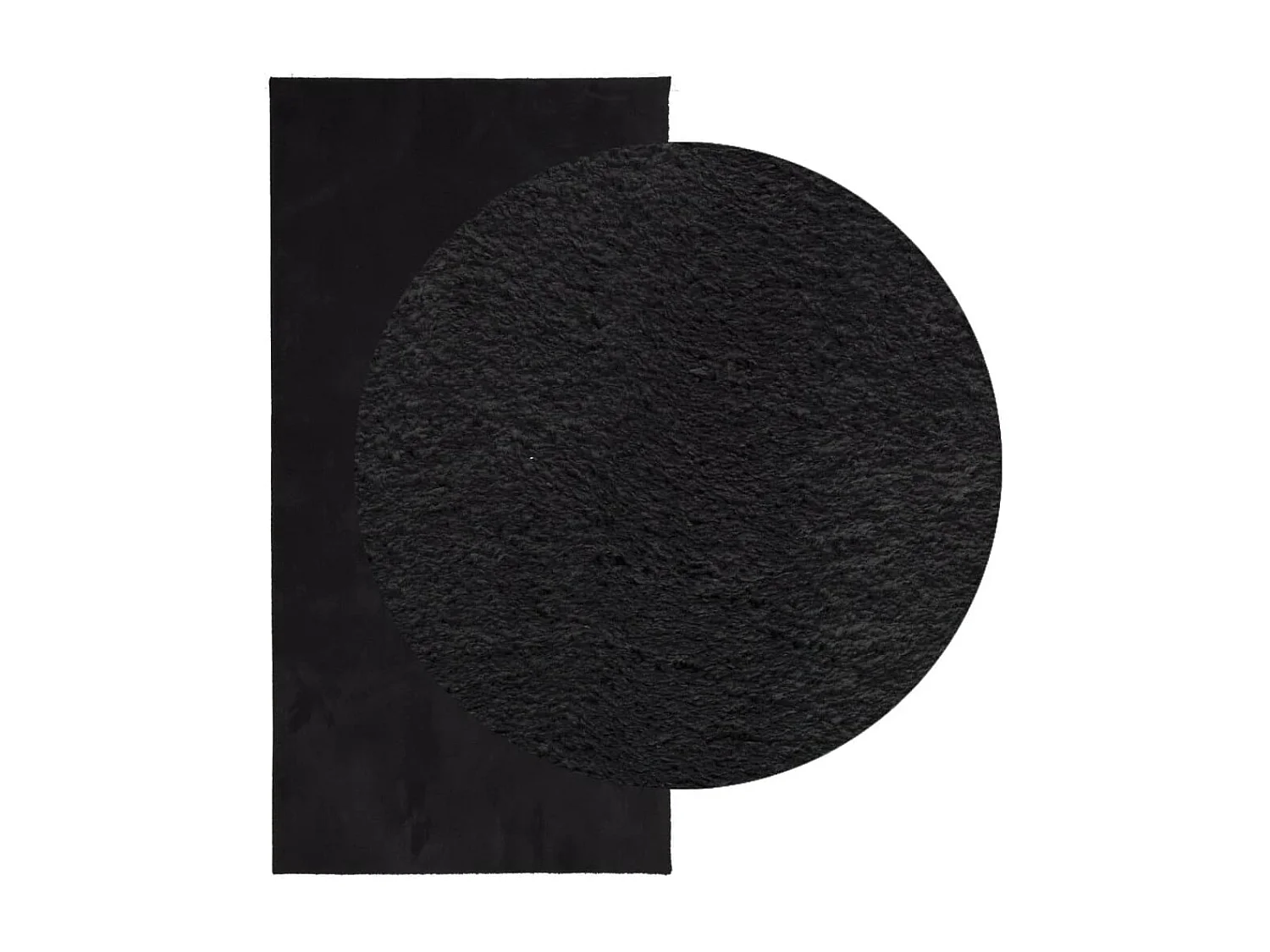 Tapis HUARTE à poils courts doux et lavable noir 100x200