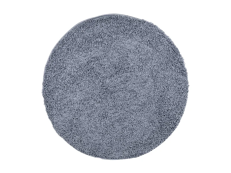 Tapis shaggy à poils longs moderne bleu Ø 100cm
