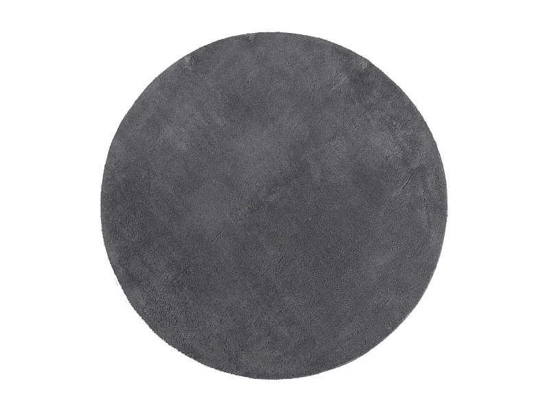 Tapis HUARTE à poils courts doux et lavable anthracite Ø 80cm
