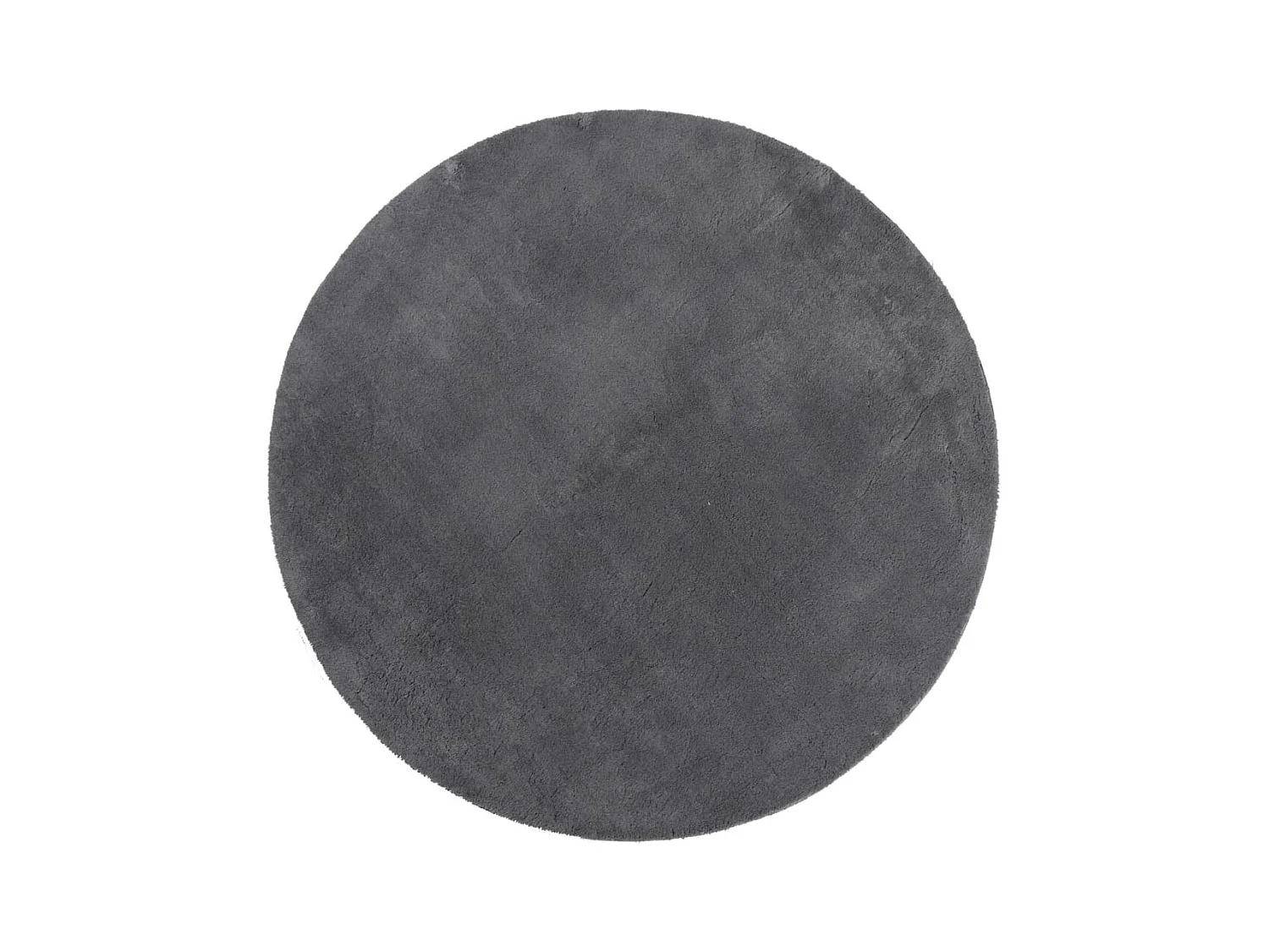 Tapis HUARTE à poils courts doux et lavable anthracite Ø 80cm