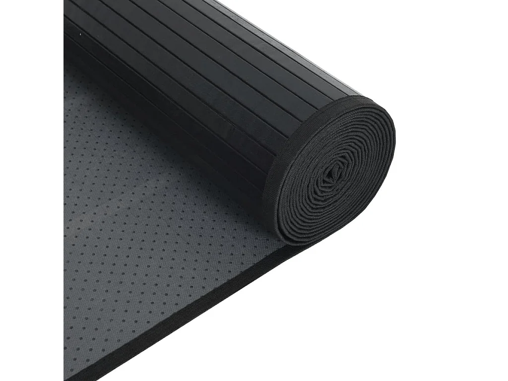 Tapis carré noir 100x100 bambou