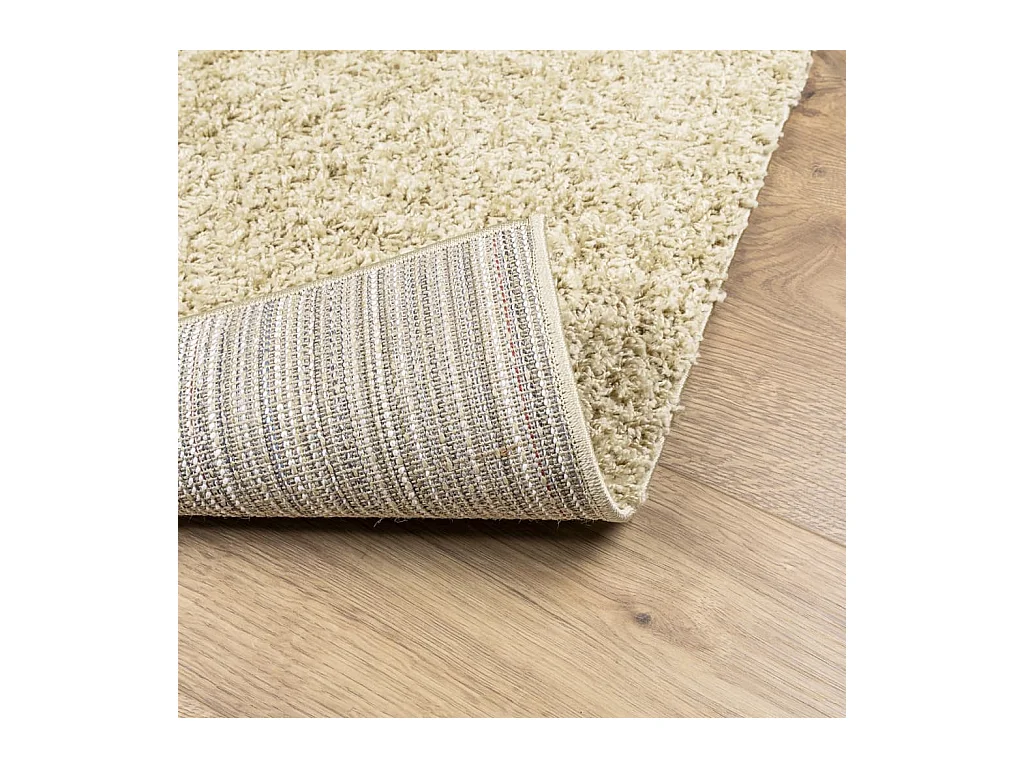 Tapis shaggy à poils longs moderne doré 140x200
