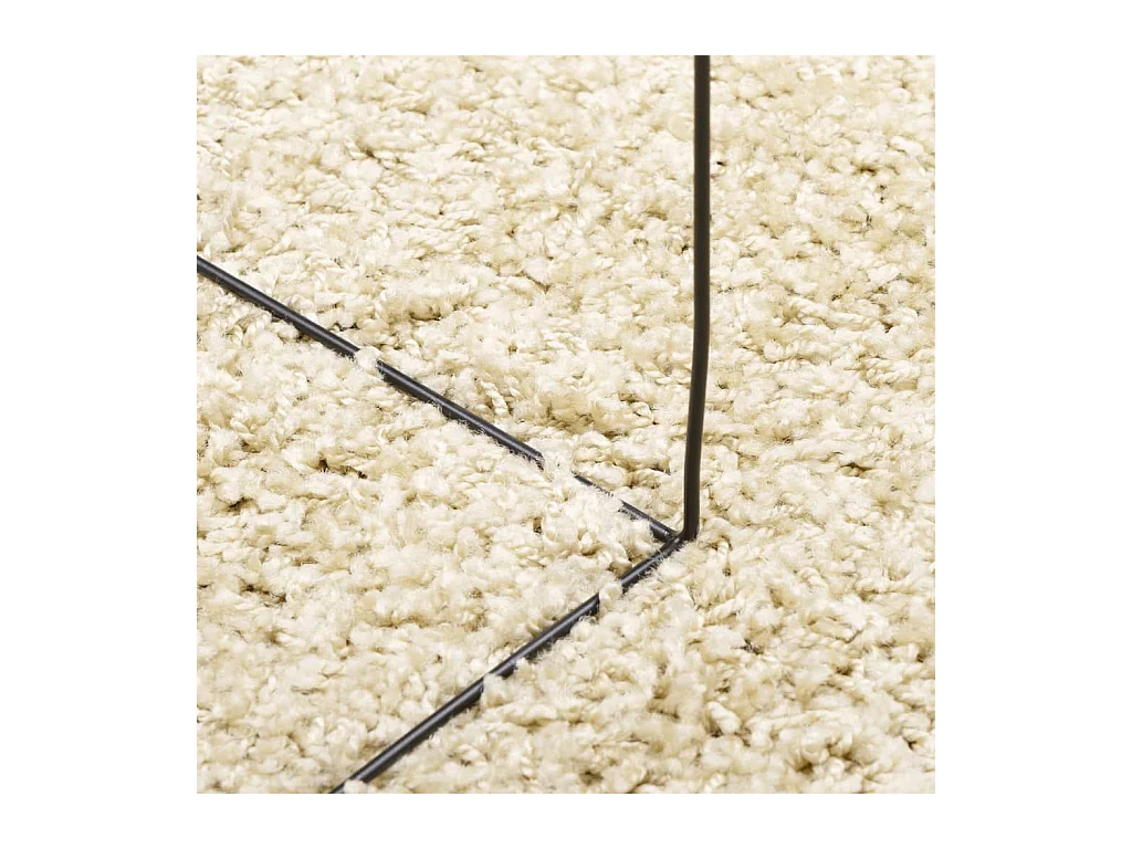 Tapis shaggy à poils longs moderne doré 140x200