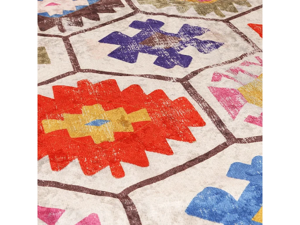 Tapis lavable multicolore 80x150 antidérapant