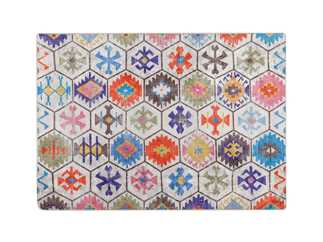 Tapis lavable multicolore 80x150 antidérapant