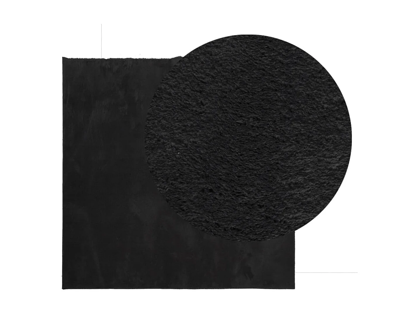 Tapis HUARTE à poils courts doux et lavable noir 160x160