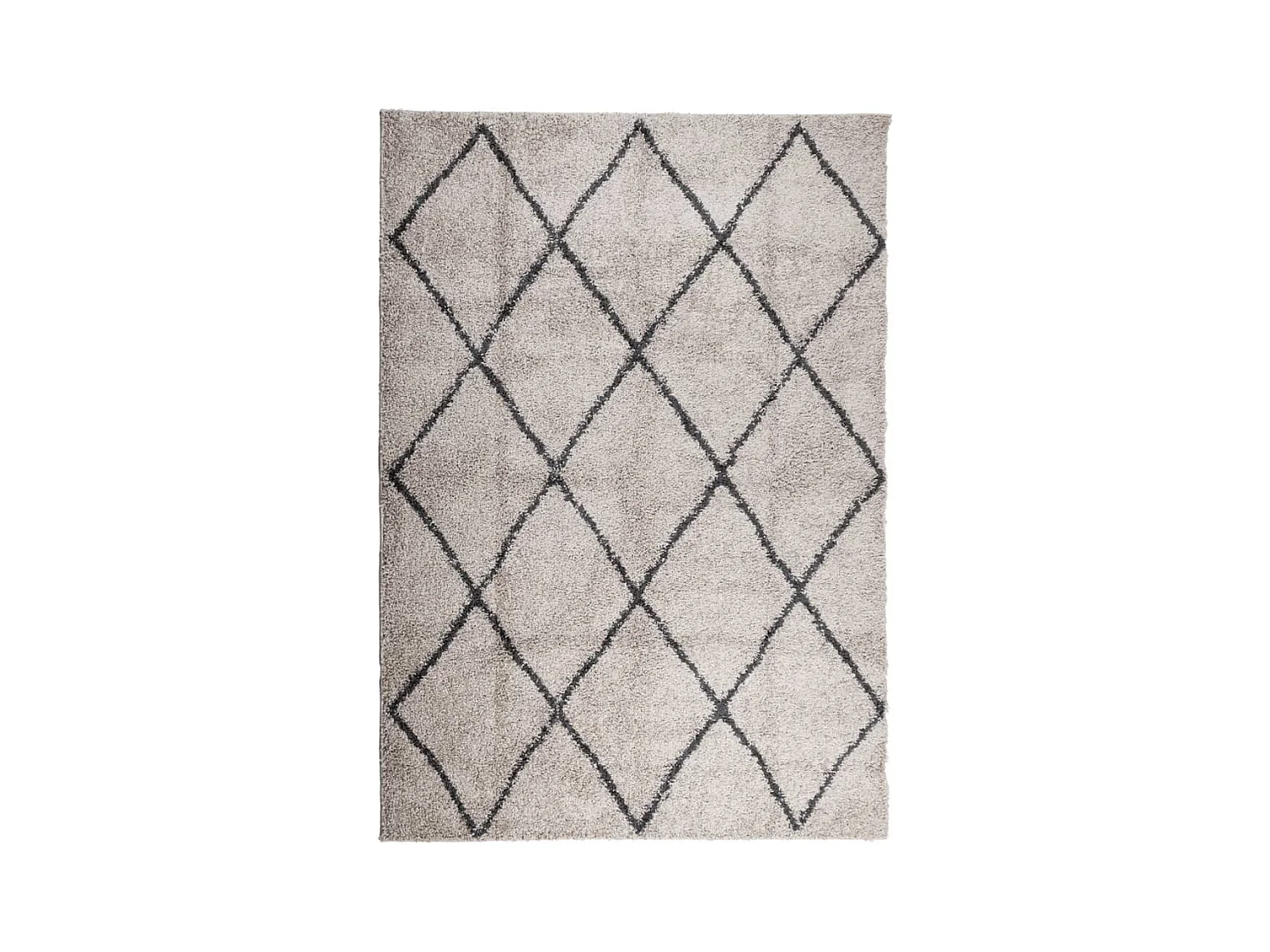 Tapis shaggy à poils longs moderne beige anthracite 120x170