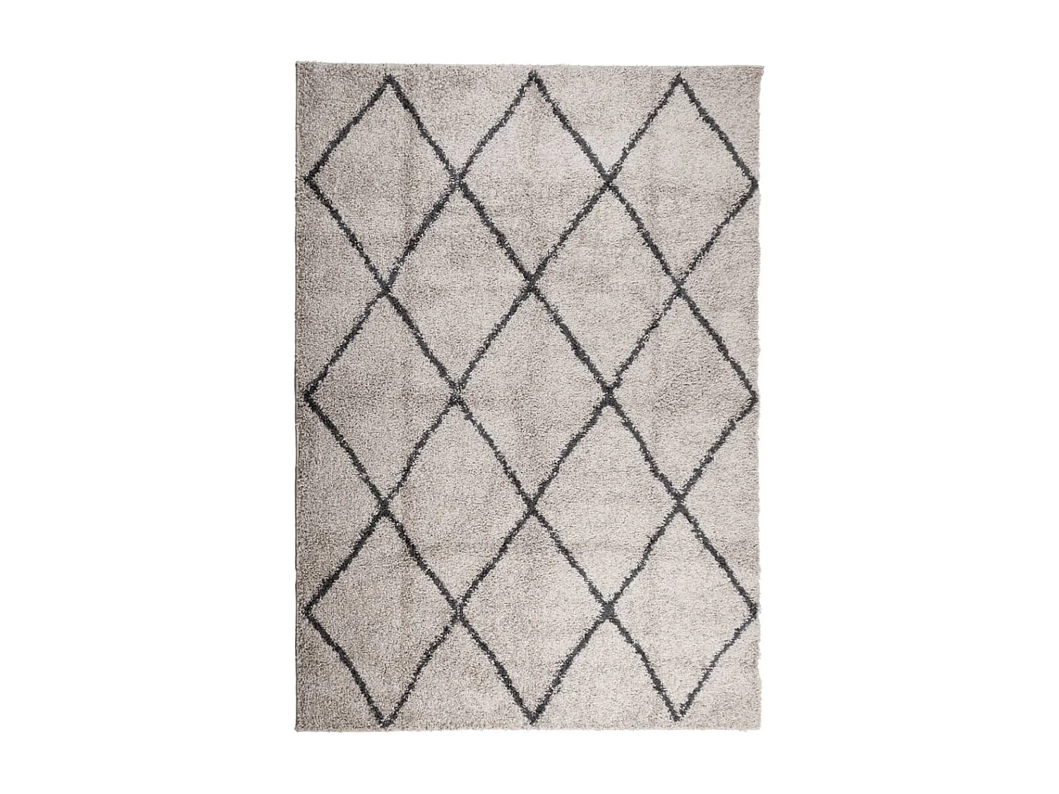 Tapis shaggy à poils longs moderne beige anthracite 120x170