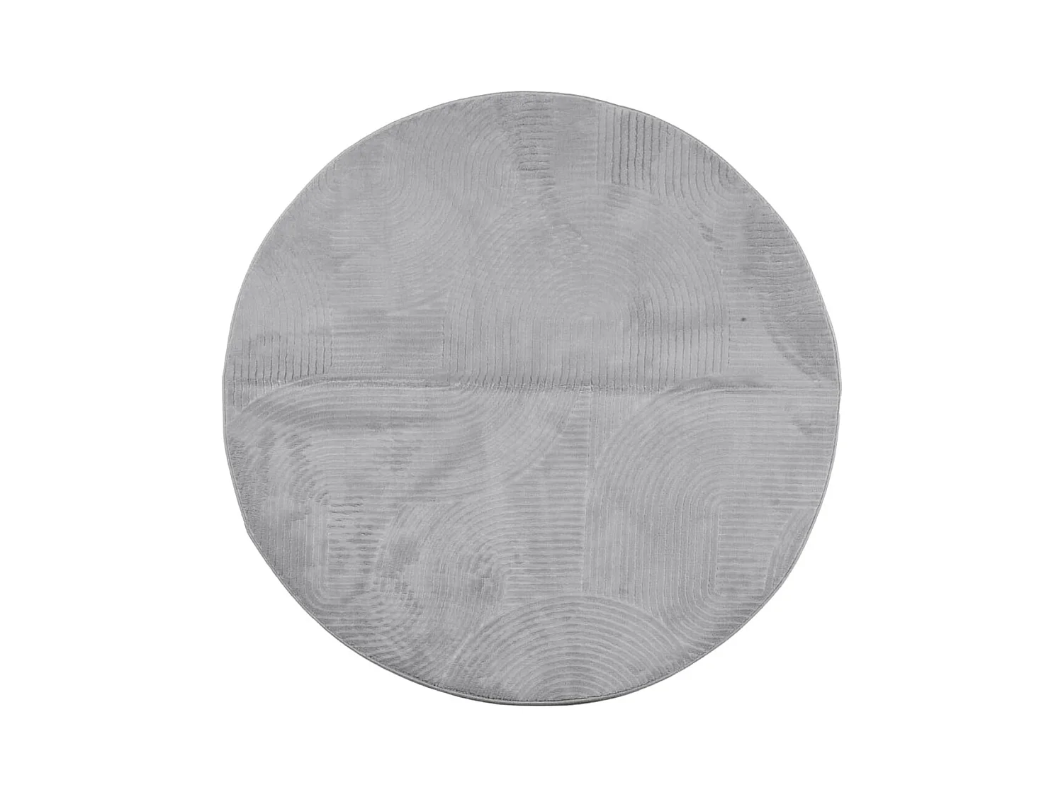 Tapis IZA poils courts style scandinave gris Ø 80cm