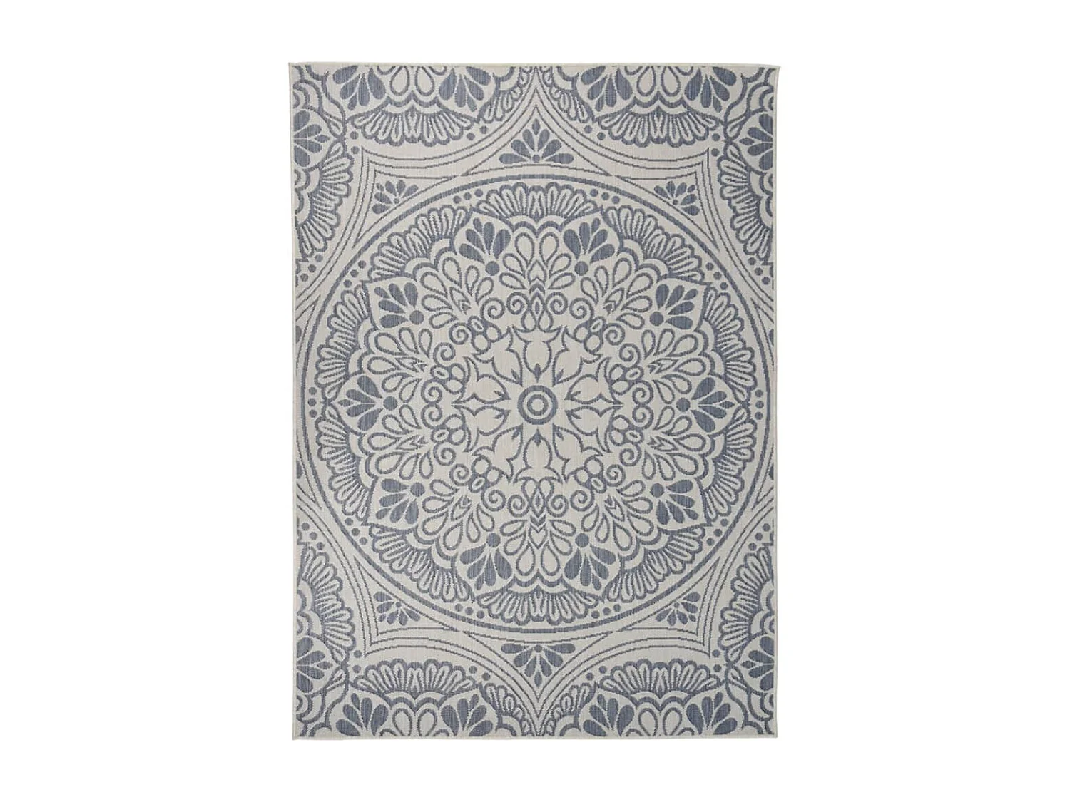 Tapis à tissage plat d'extérieur 200x280 Motif bleu