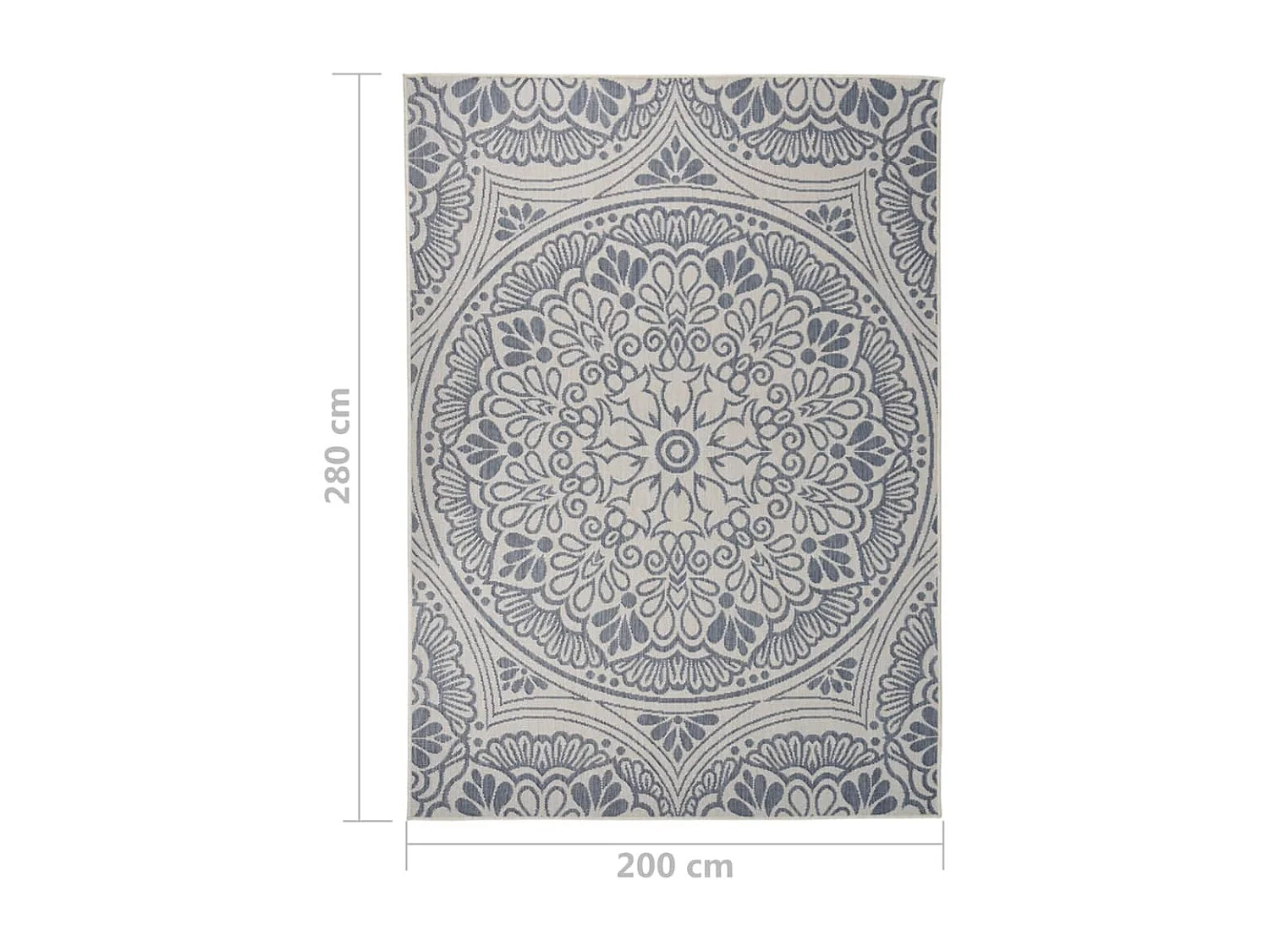 Tapis à tissage plat d'extérieur 200x280 Motif bleu