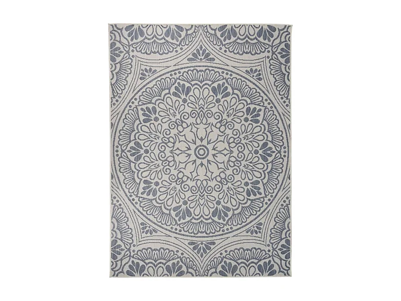 Tapis à tissage plat d'extérieur 200x280 Motif bleu