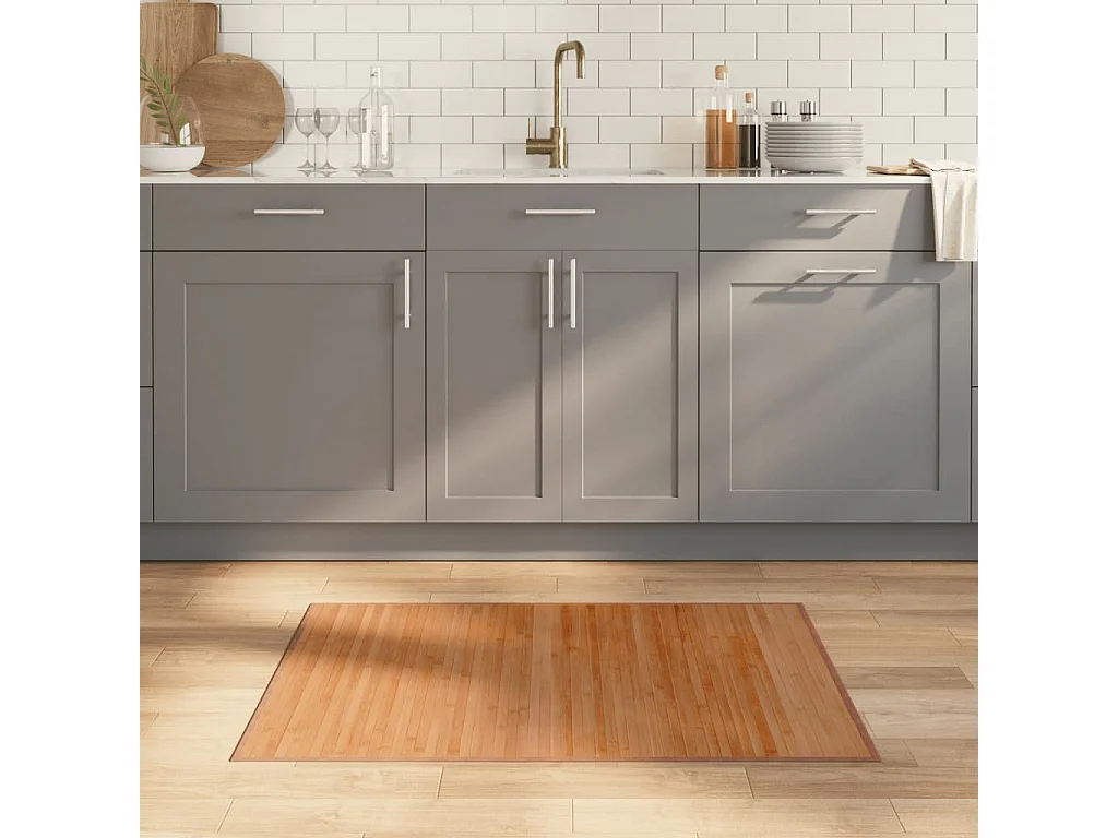 Tapis rectangulaire naturel 70x100 bambou