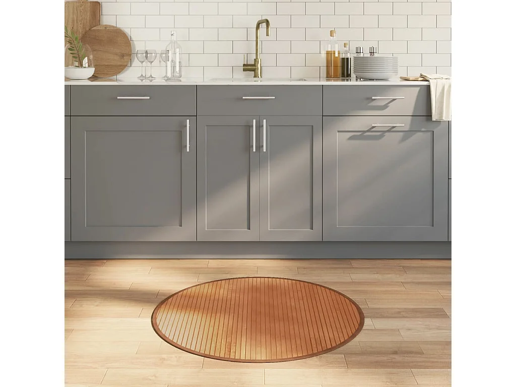 Tapis rond naturel 80cm bambou