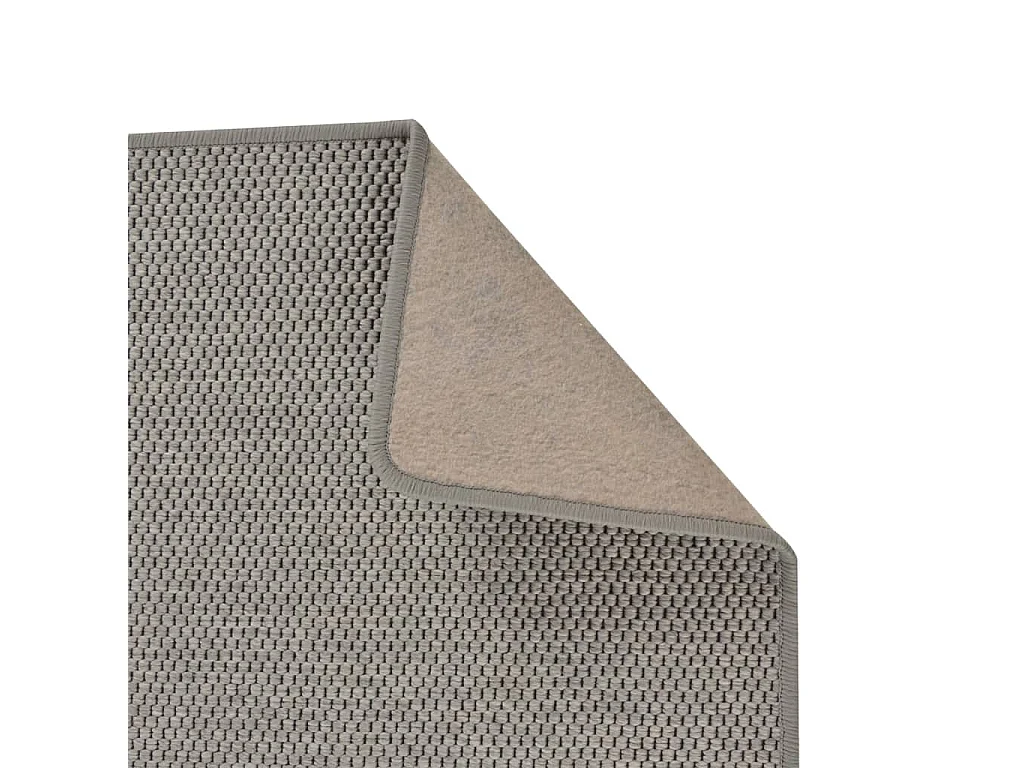 Tapis de couloir aspect sisal argenté 80x300