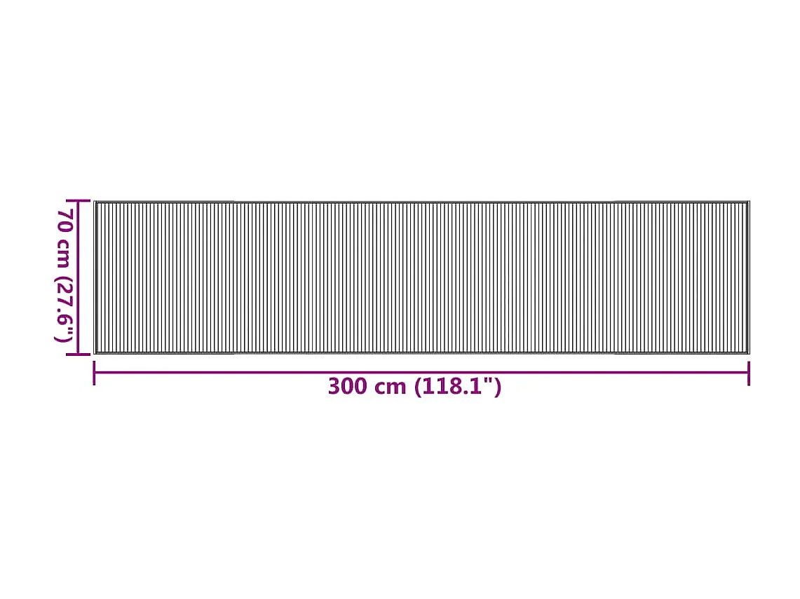 Tapis rectangulaire marron 70x300 bambou