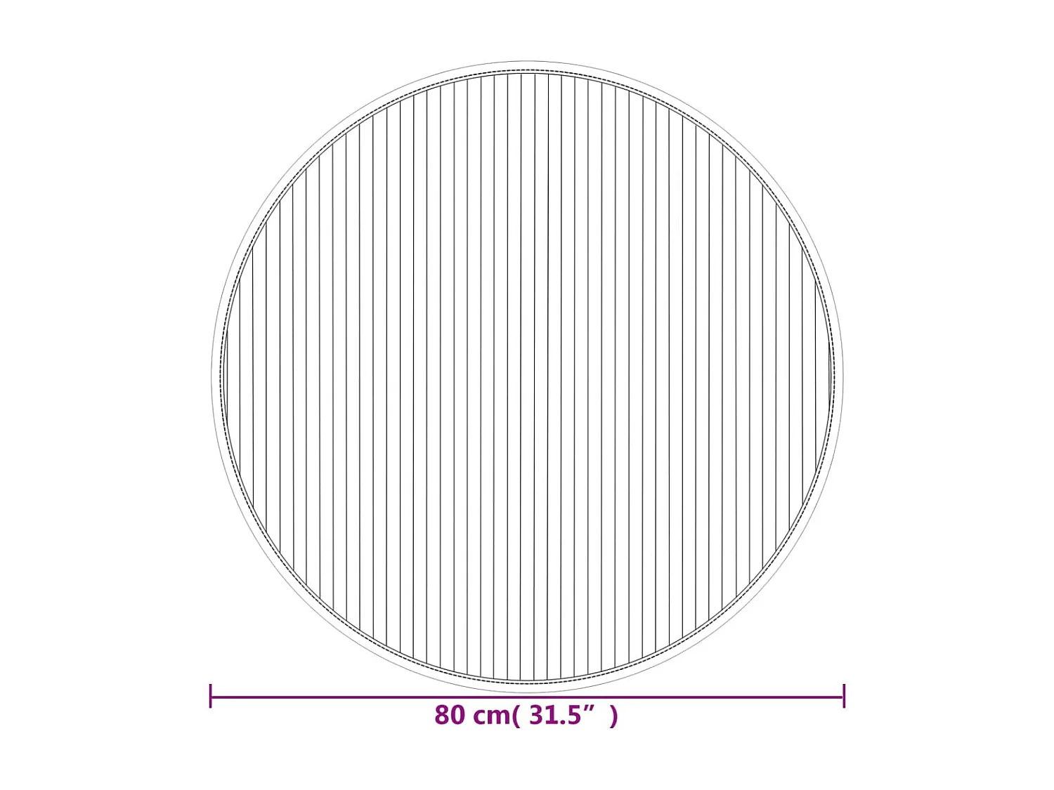 Tapis rond naturel clair 80cm bambou