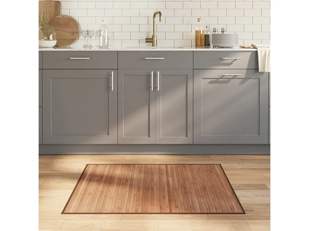 Tapis rectangulaire naturel 80x100 bambou