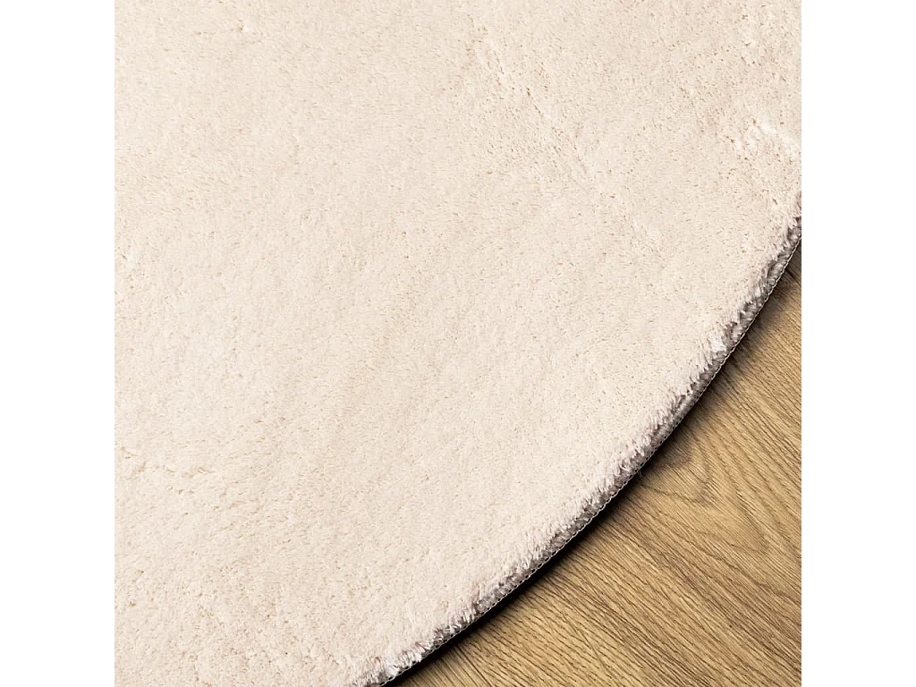 Tapis HUARTE à poils courts doux et lavable beige Ø 160cm