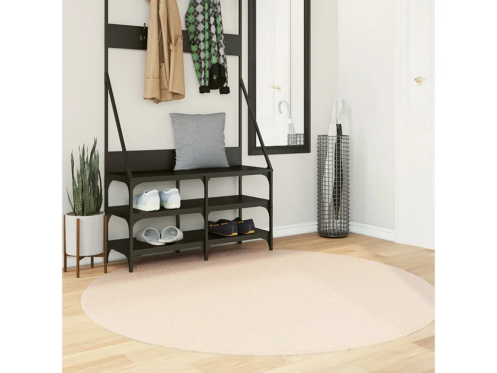 Tapis HUARTE à poils courts doux et lavable beige Ø 160cm