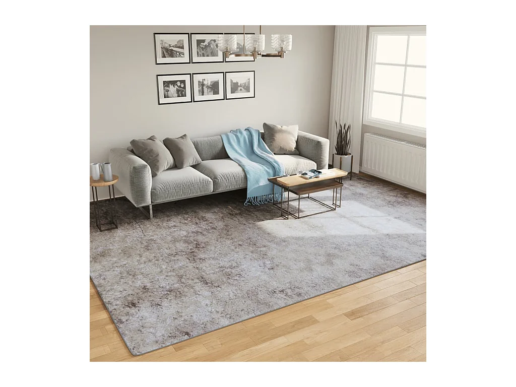 Tapis lavable gris 400x300 antidérapant