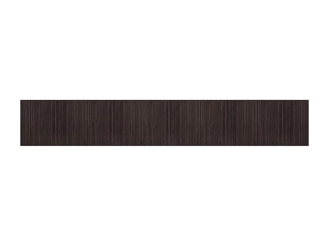Tapis rectangulaire marron foncé 80x500 bambou