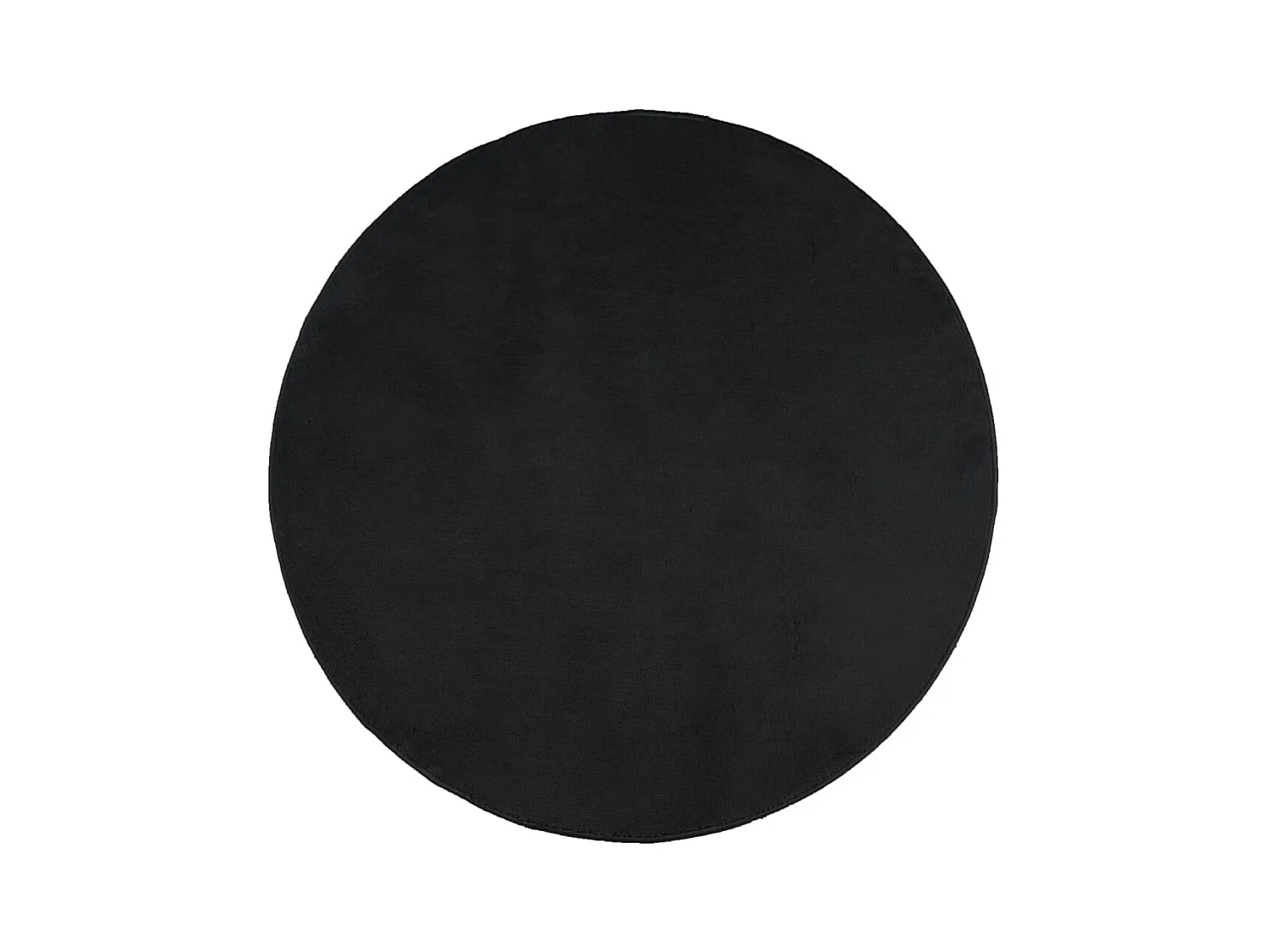 Tapis OVIEDO à poils courts noir Ø 120cm