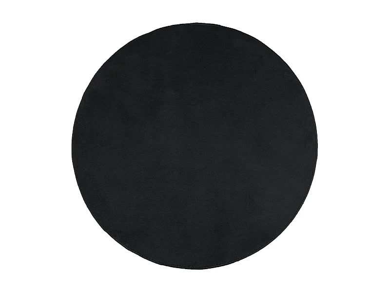 Tapis OVIEDO à poils courts noir Ø 120cm