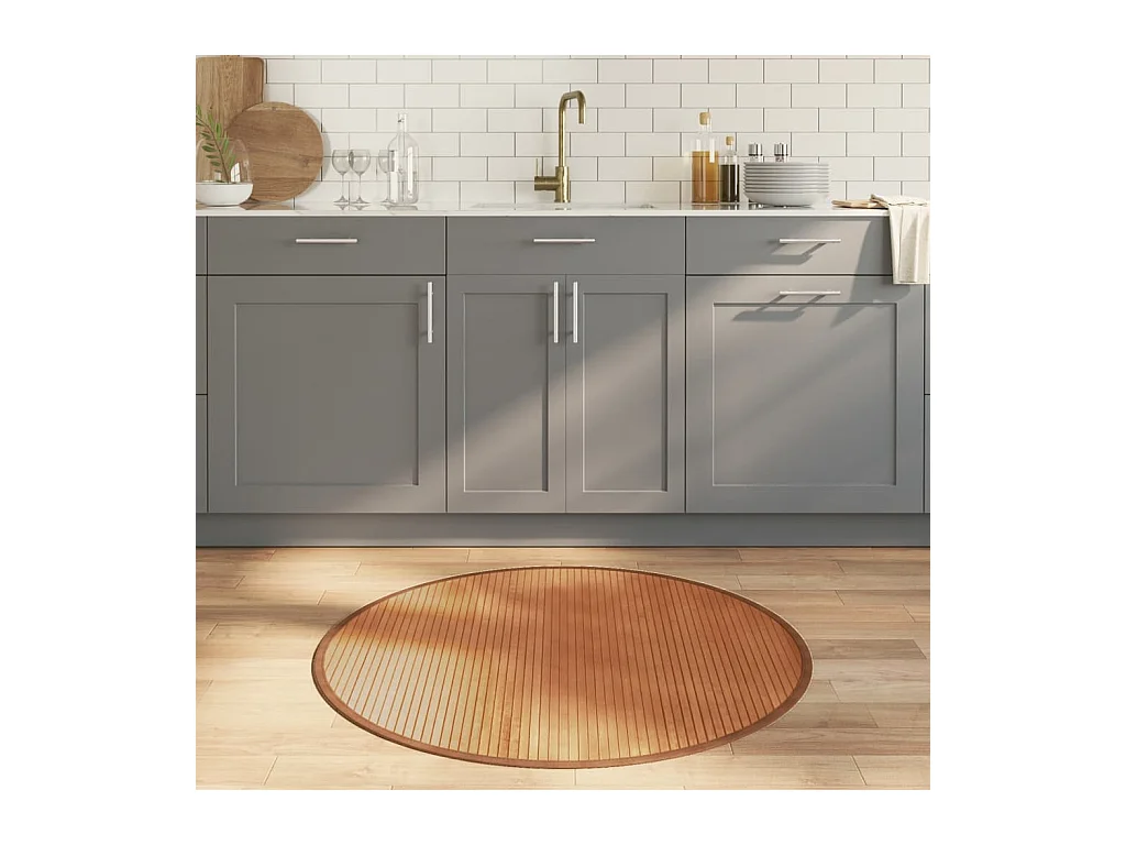 Tapis rond naturel 100cm bambou