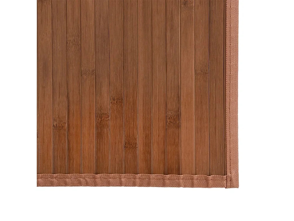 Tapis rectangulaire marron 80x1000 bambou