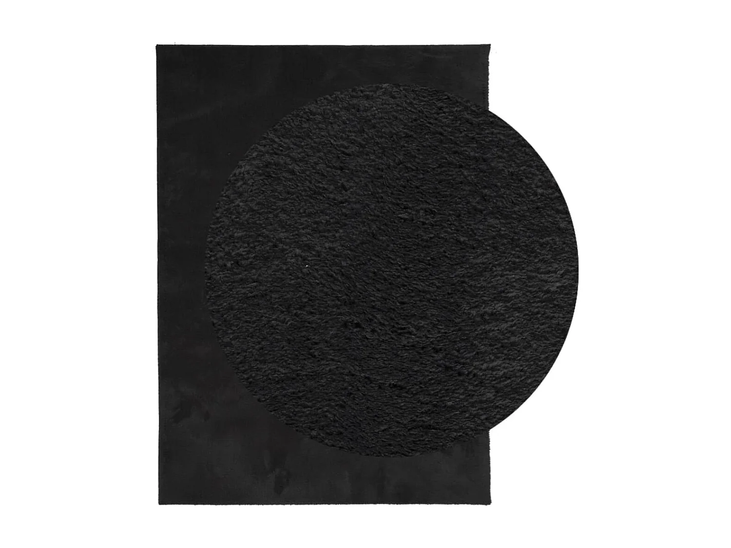 Tapis HUARTE à poils courts doux et lavable noir 140x200