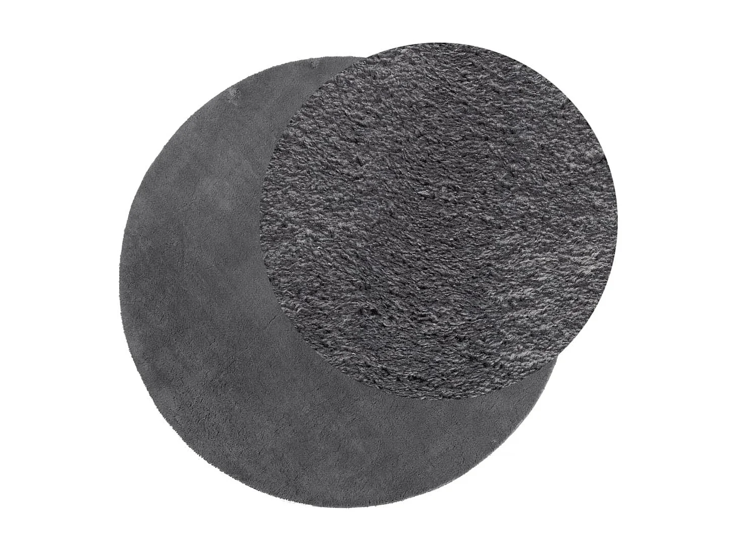 Tapis HUARTE à poils courts doux et lavable anthracite Ø 160cm