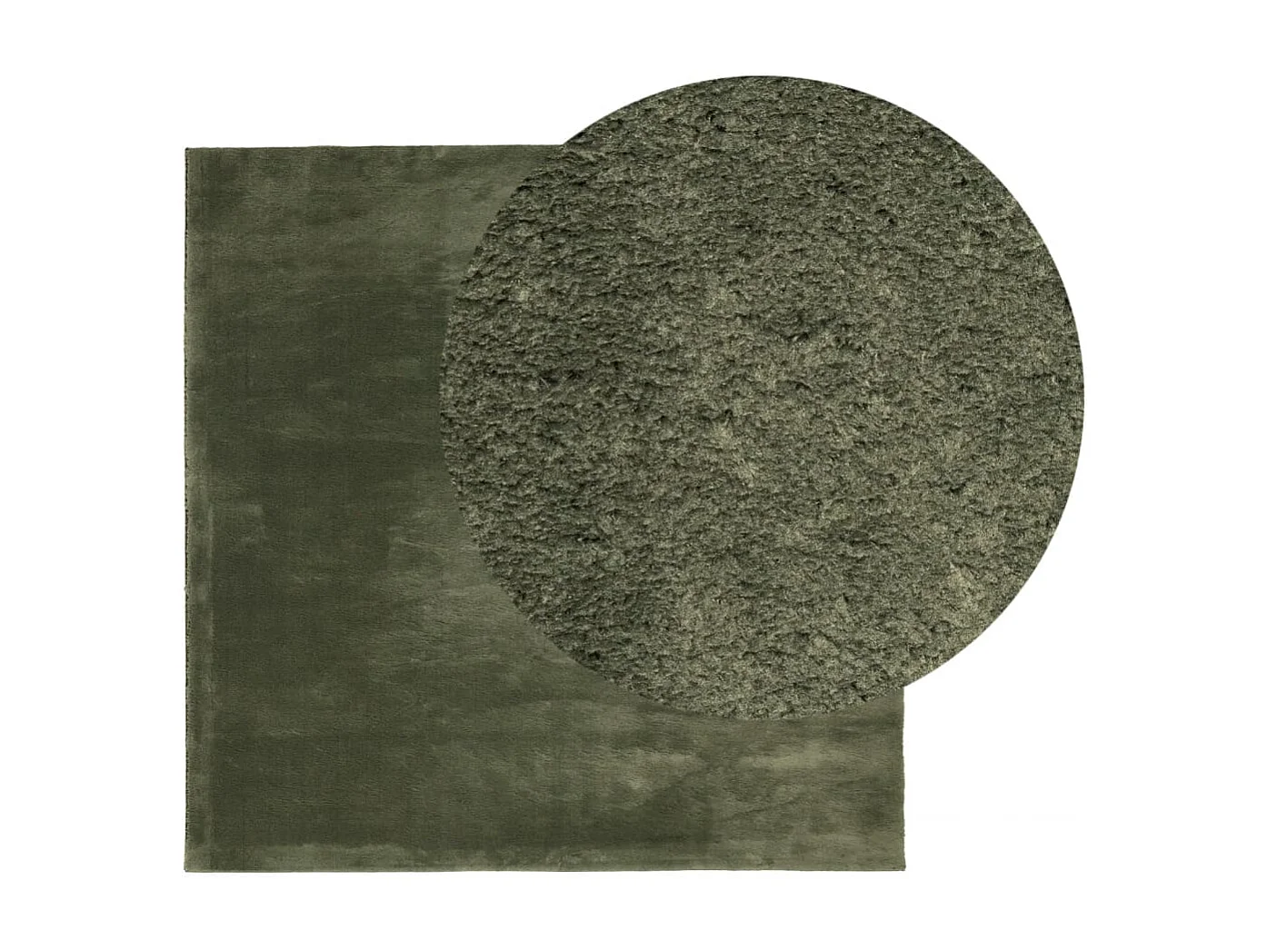 Tapis HUARTE à poils courts doux lavable vert forêt 120x120