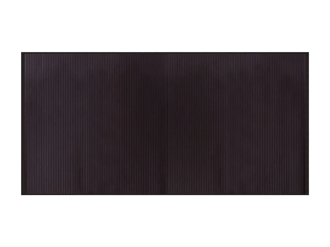 Tapis rectangulaire marron foncé 100x200 bambou