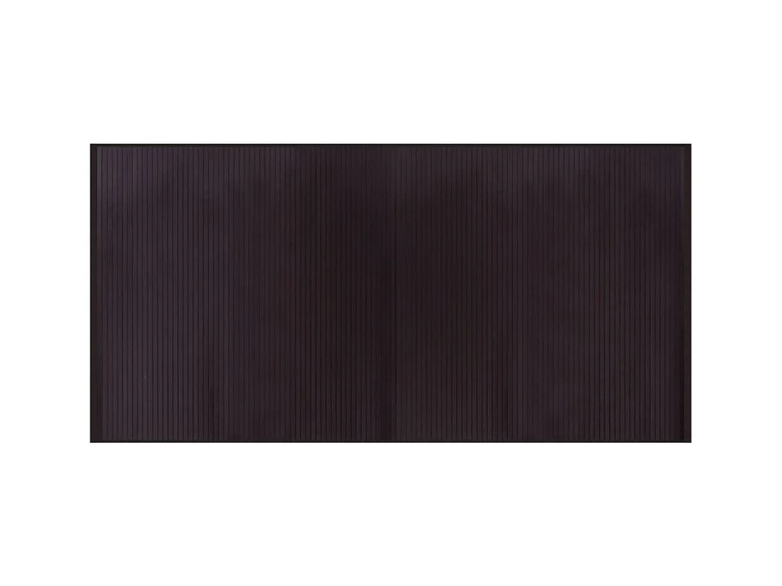 Tapis rectangulaire marron foncé 100x200 bambou