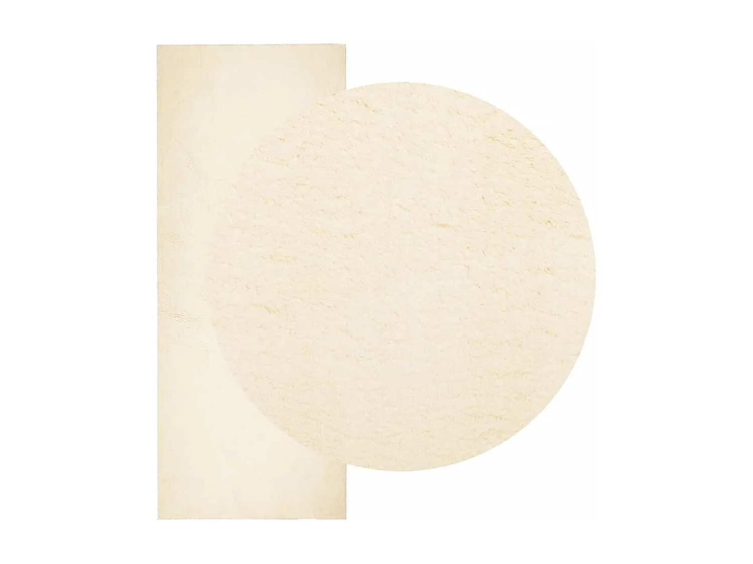 Tapis HUARTE à poils courts doux et lavable crème 80x200