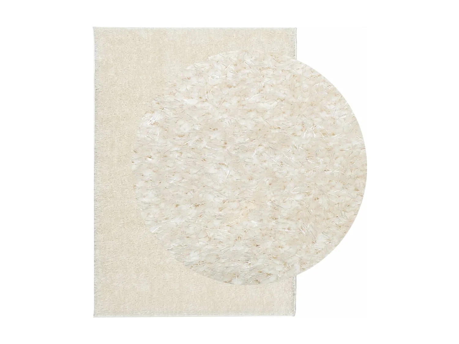 Tapis ISTAN à poils longs aspect brillant crème 120x170