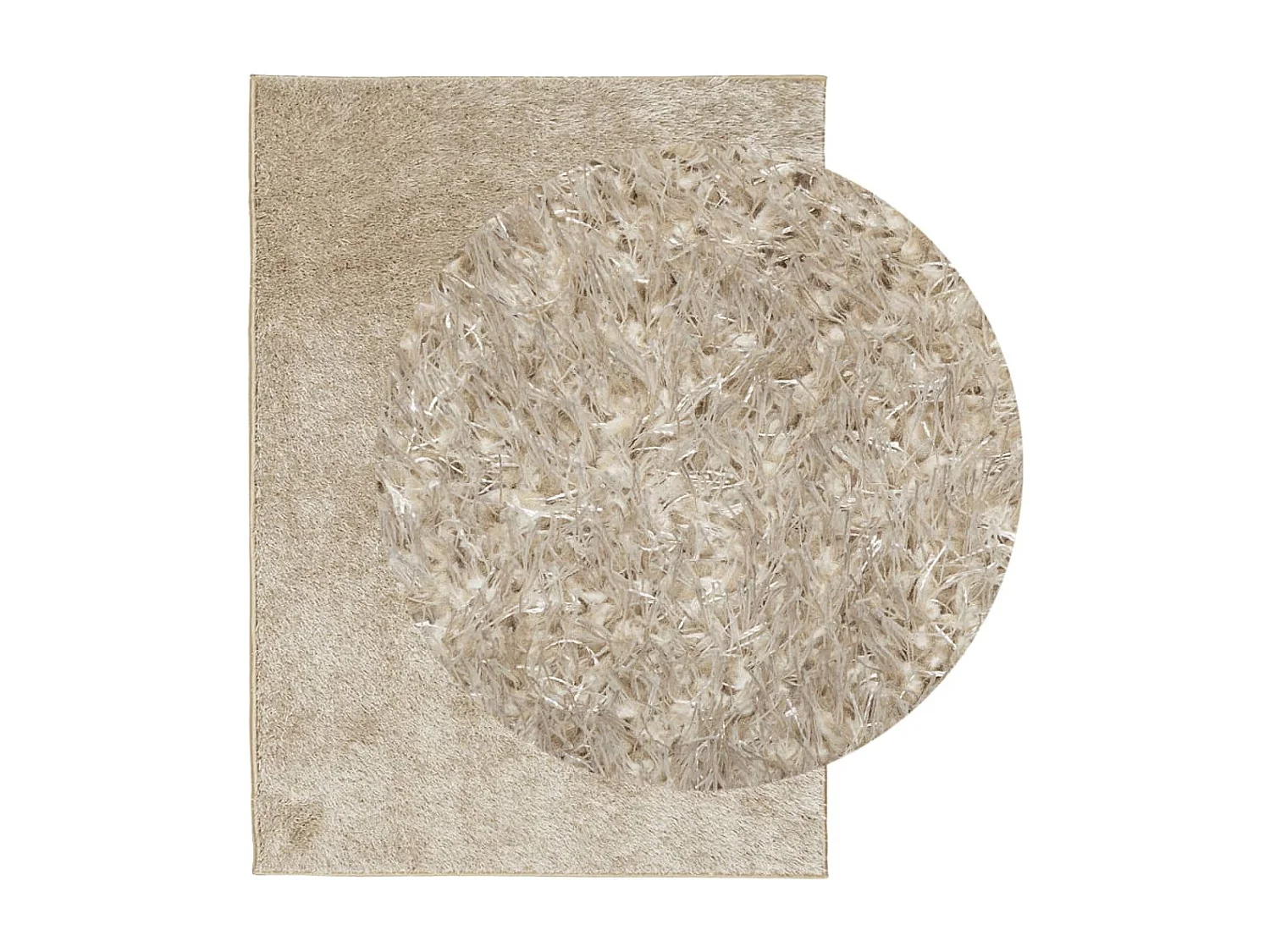 Tapis ISTAN à poils longs aspect brillant beige 240x340