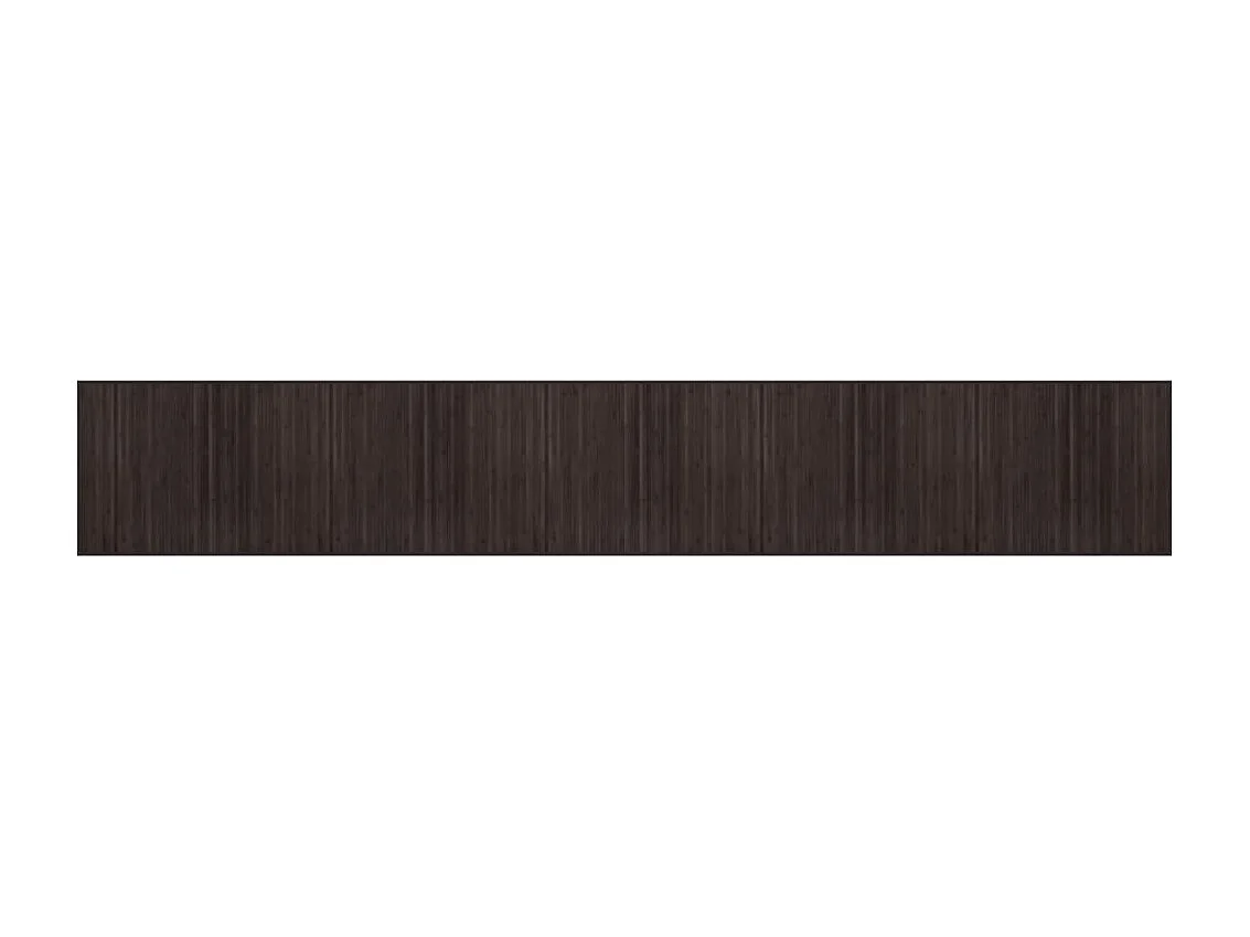 Tapis rectangulaire marron foncé 80x1000 bambou