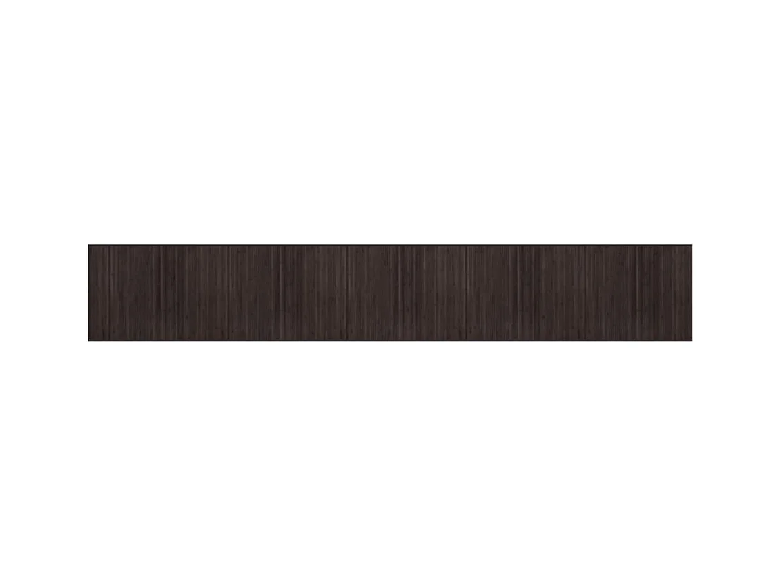 Tapis rectangulaire marron foncé 80x1000 bambou