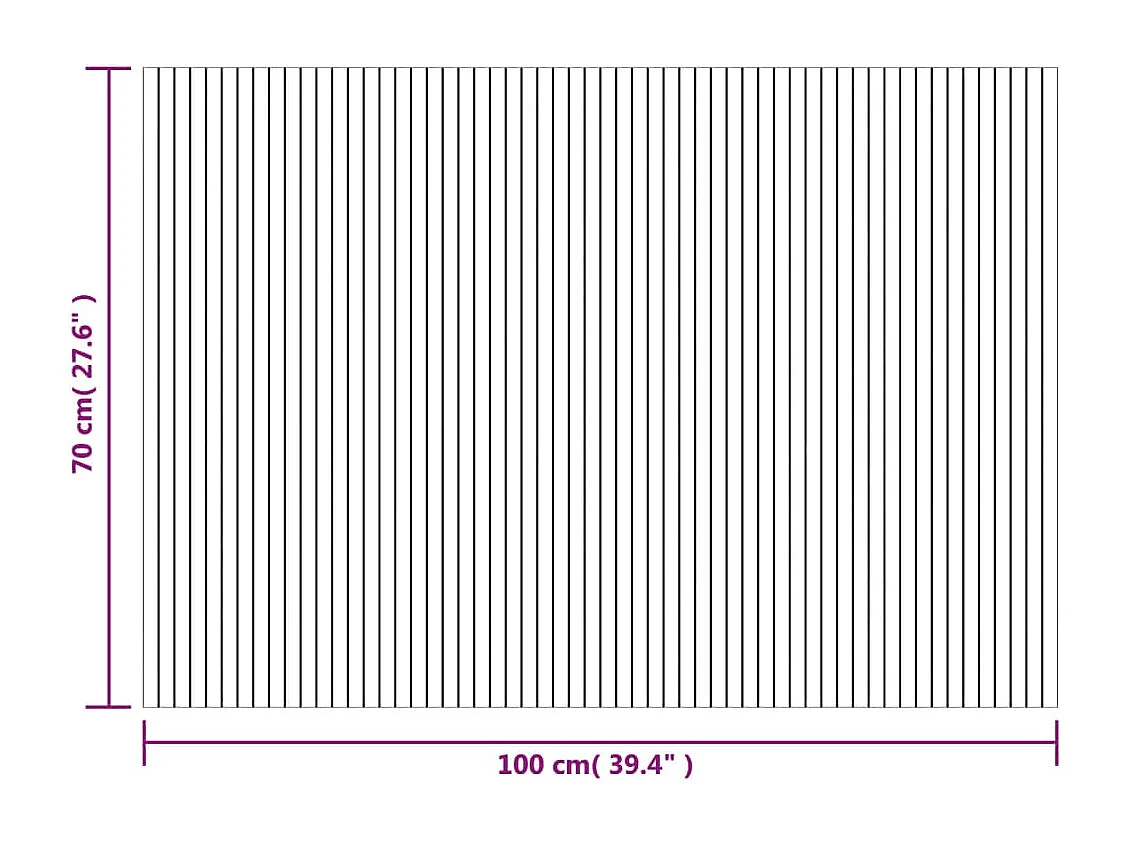 Tapis rectangulaire naturel clair 70x100 bambou