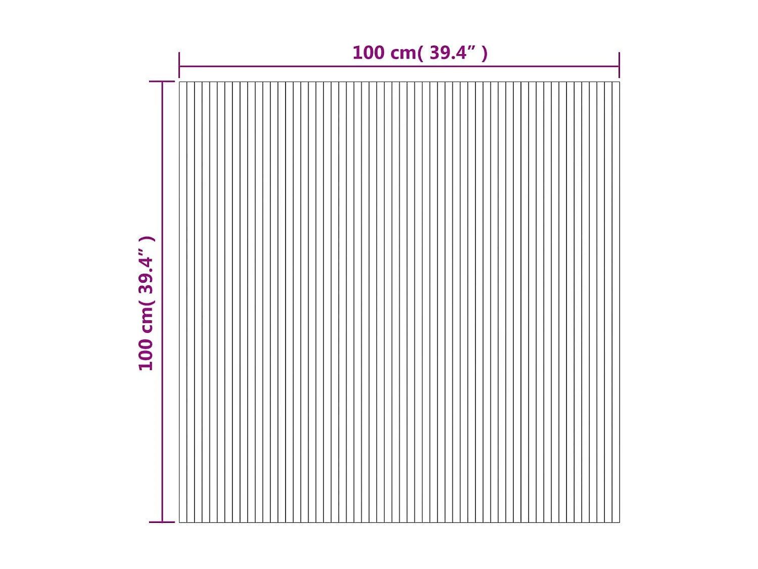 Tapis rectangulaire marron 100x100 bambou