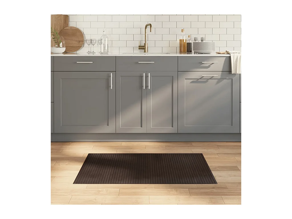 Tapis rectangulaire marron foncé 60x100 bambou