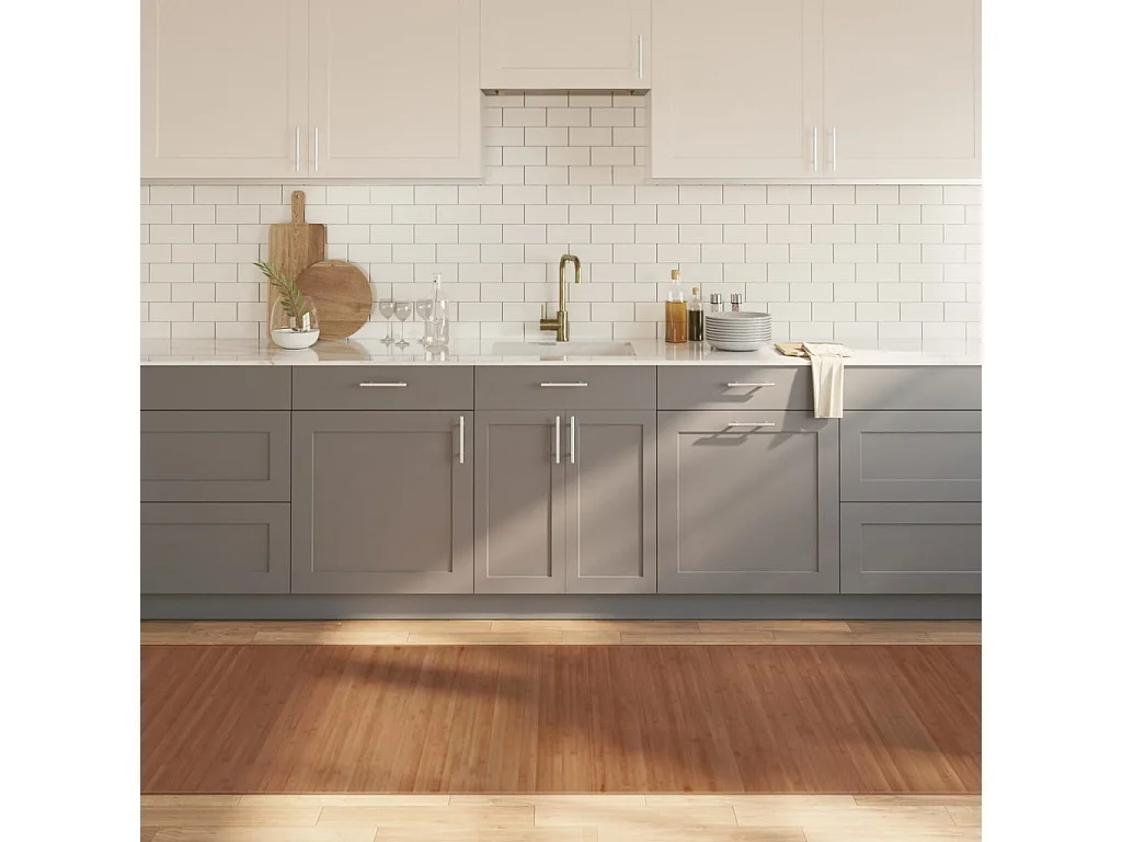 Tapis rectangulaire marron 100x1000 bambou