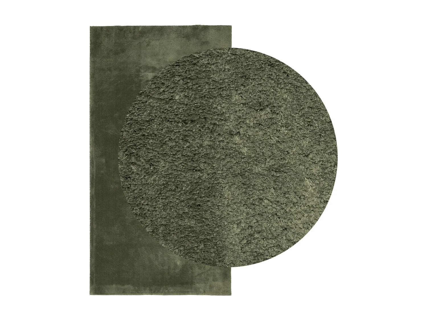 Tapis HUARTE à poils courts doux et lavable vert forêt 80x150